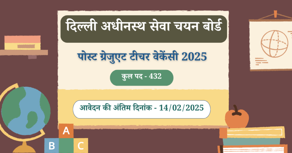 DSSSB PG Teacher Vacancy 2025