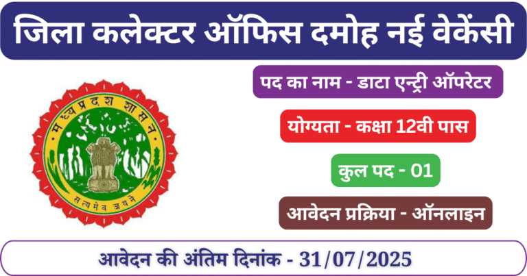 Collector Office Vacancy 2025 - Mp Govt Jobs, MP Jobs, MP Vacancy
